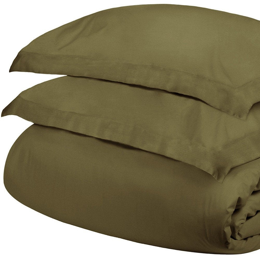 Sage Twin Cotton Blend 300 Thread Count Washable Duvet Cover Set HomeRoots