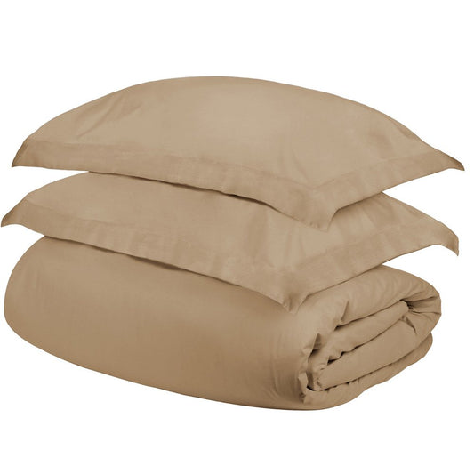 Tan Twin Cotton Washable Duvet Cover Set HomeRoots