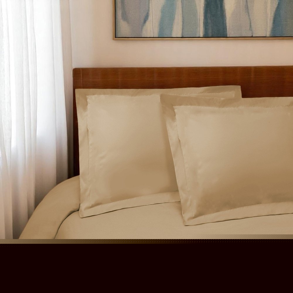 Tan Twin Cotton Blend 300 Thread Count Washable Duvet Cover Set HomeRoots