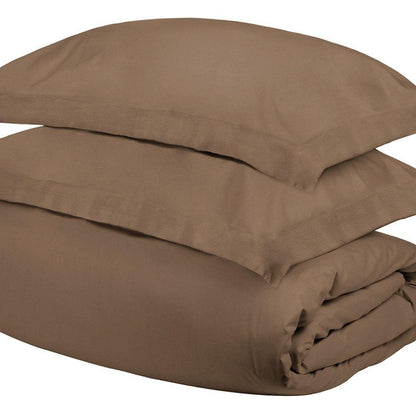 Taupe Twin Cotton Washable Duvet Cover Set HomeRoots
