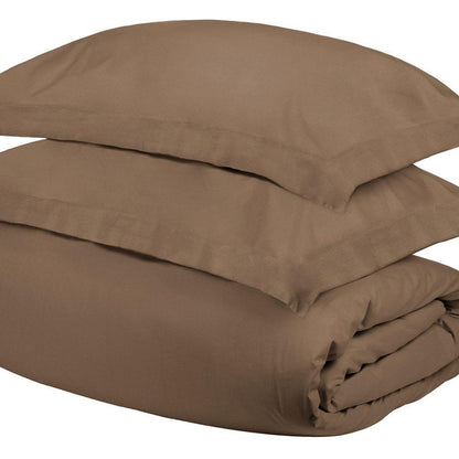 Taupe Twin Cotton Washable Duvet Cover Set HomeRoots