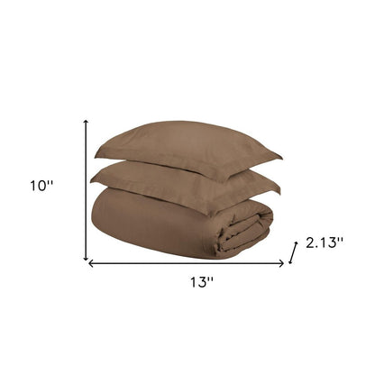 Taupe Twin Cotton Washable Duvet Cover Set HomeRoots