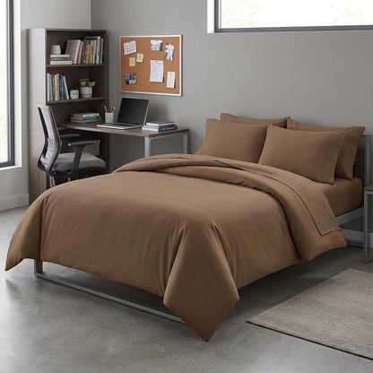 Taupe Twin Cotton Washable Duvet Cover Set HomeRoots