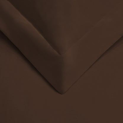 Dark Brown Queen Cotton Blend 400 Thread Count Washable Duvet Cover Set