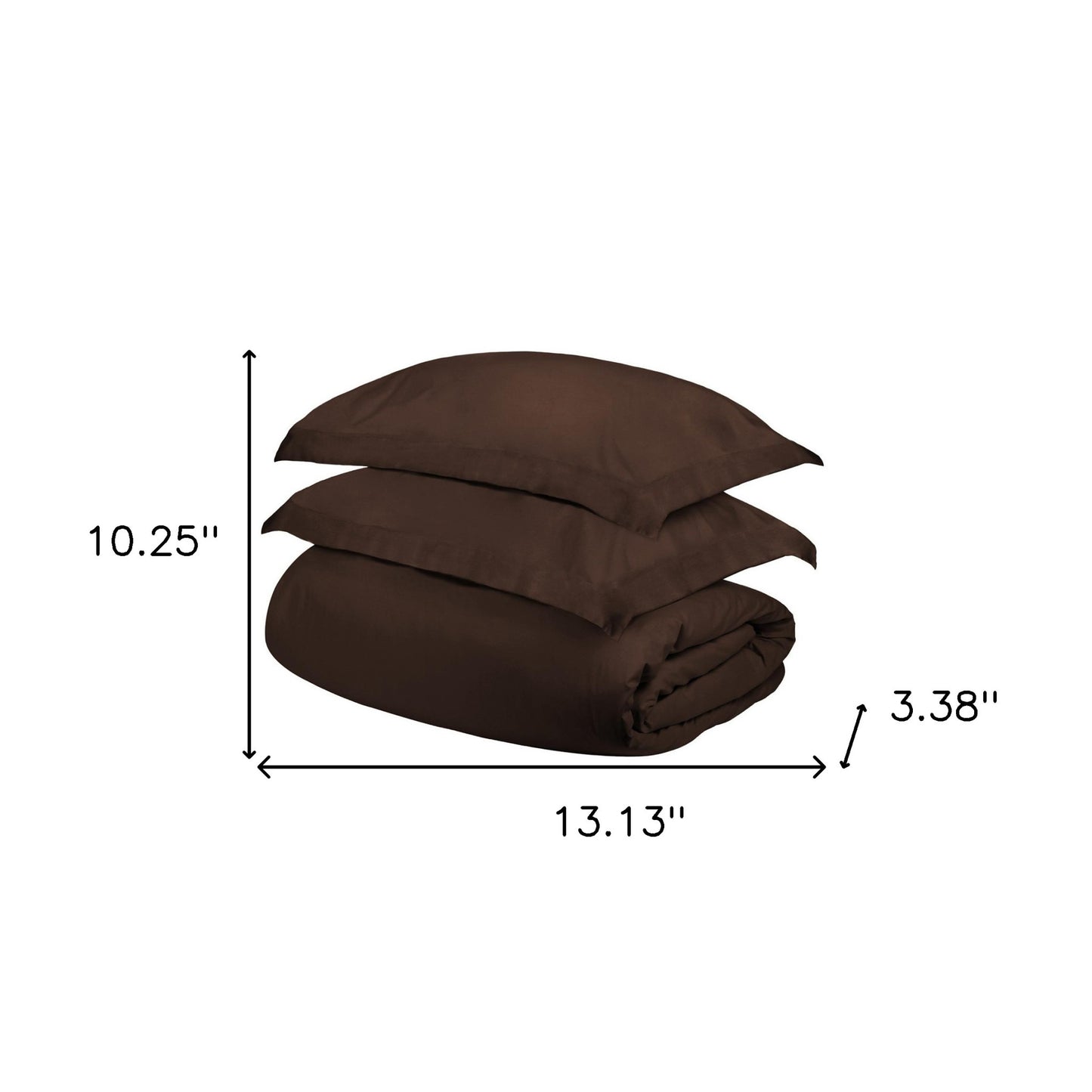 Dark Brown Queen Cotton Blend 400 Thread Count Washable Duvet Cover Set