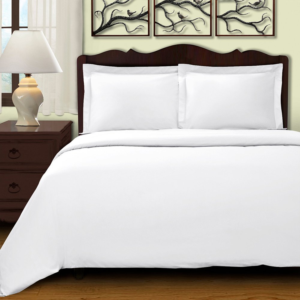 White Queen Cotton Blend 400 Thread Count Washable Duvet Cover Set HomeRoots