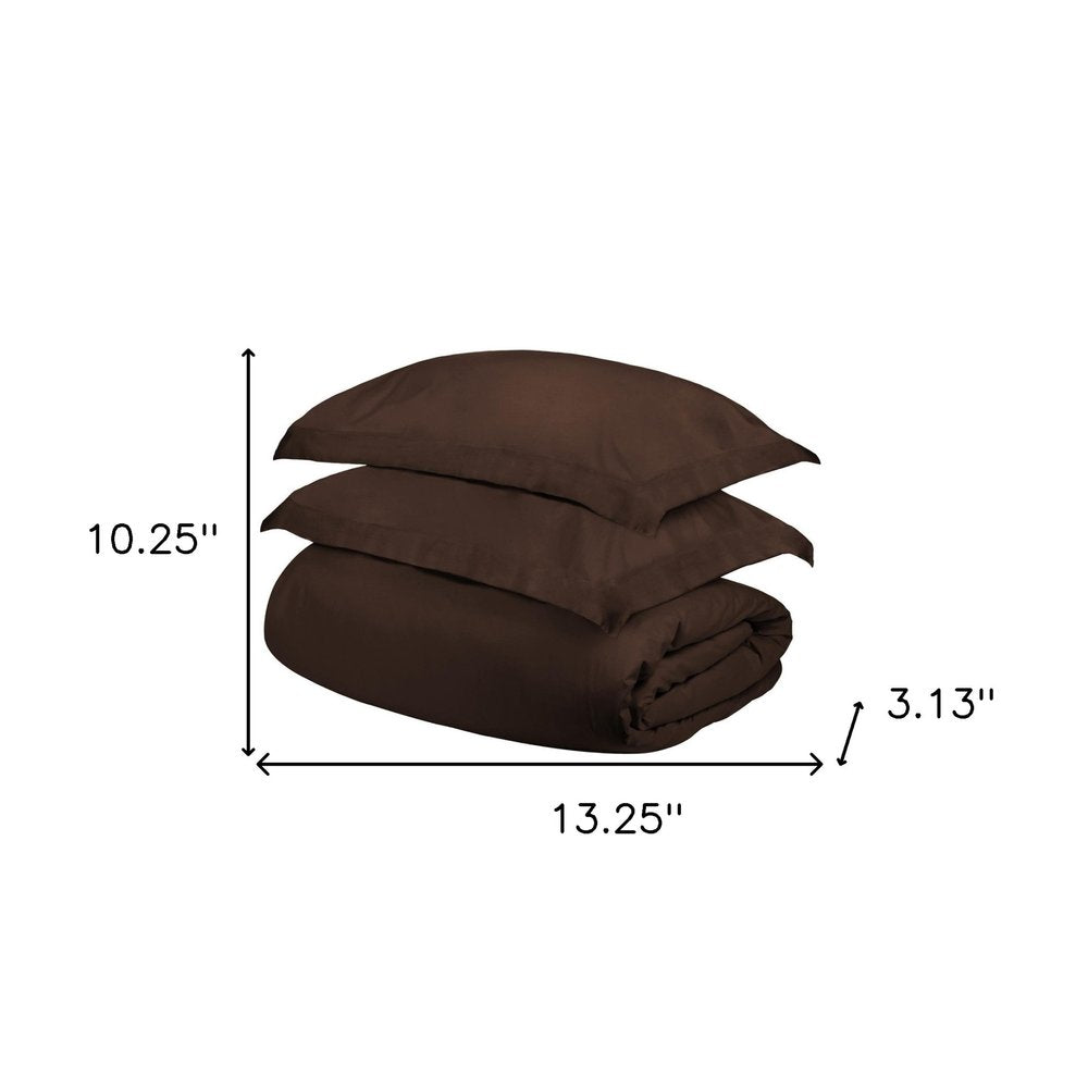 Dark Brown King Cotton Washable Duvet Cover Set HomeRoots