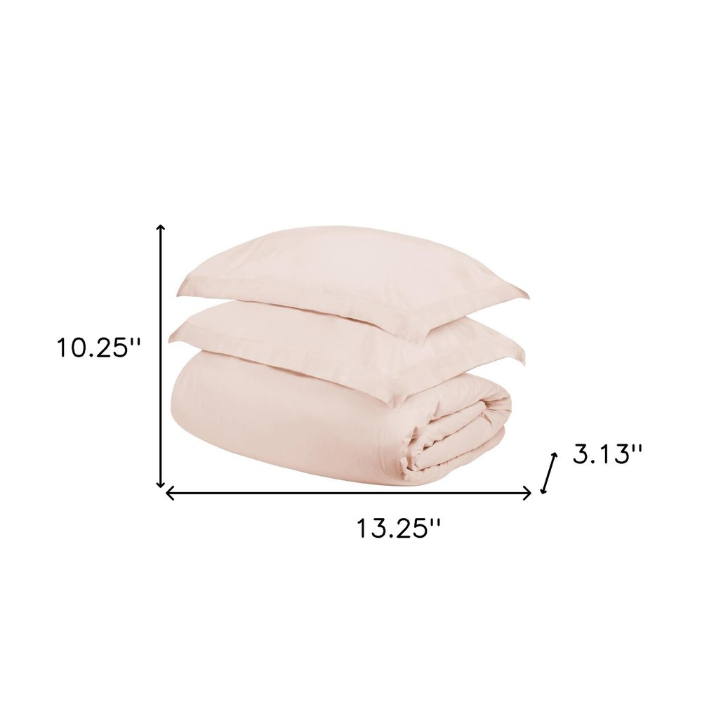 Pink King Cotton Blend 400 Thread Count Washable Duvet Cover Set HomeRoots