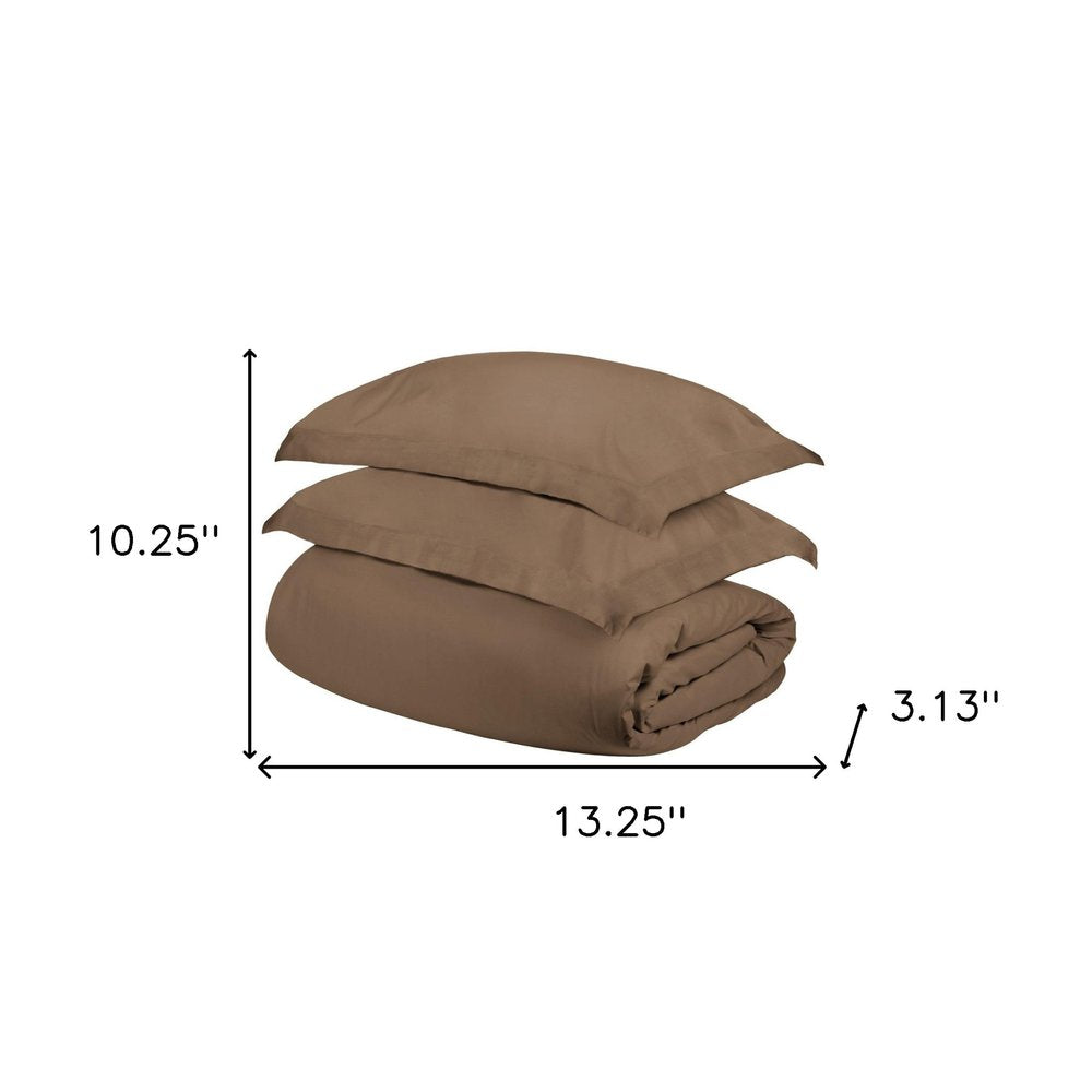 Taupe King Cotton Washable Duvet Cover Set HomeRoots