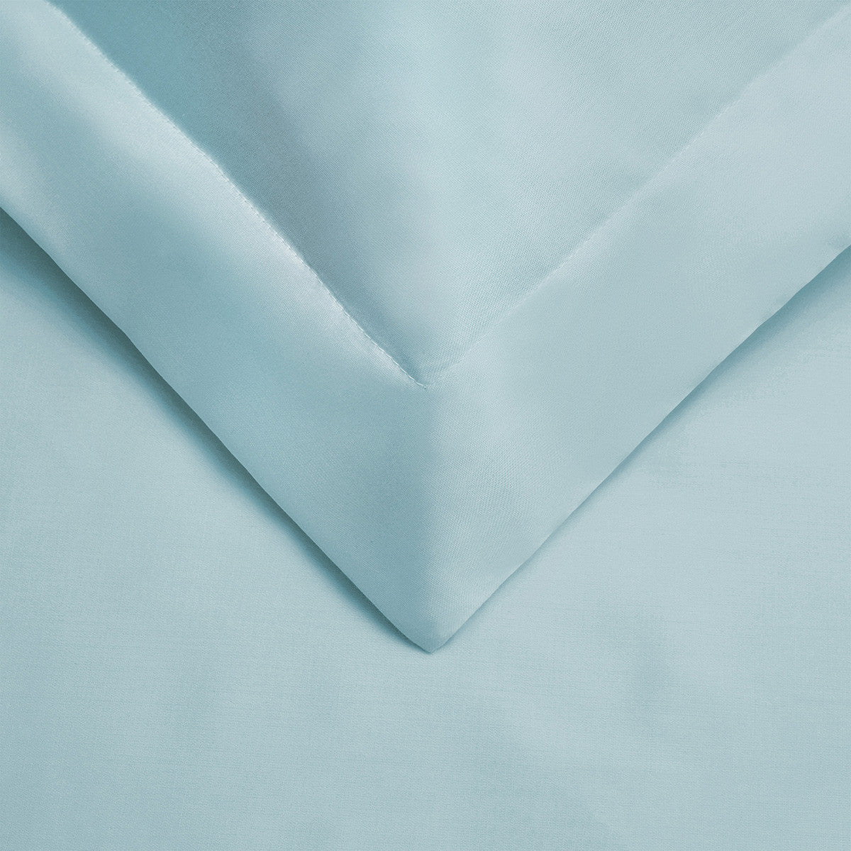 Light Blue Twin Cotton Blend 400 Thread Count Washable Duvet Cover Set