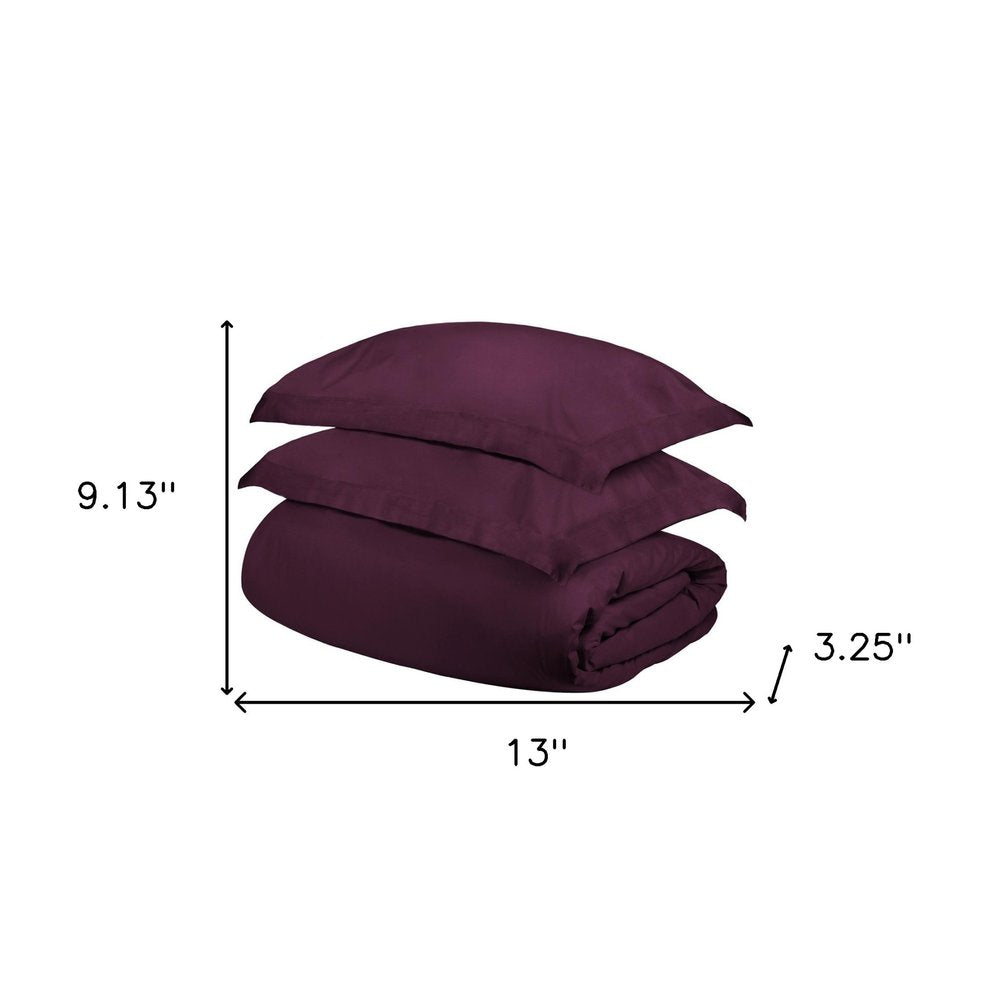 Plum Twin Cotton Washable Duvet Cover Set HomeRoots