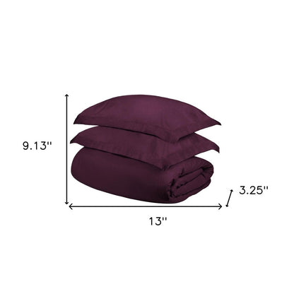 Plum Twin Cotton Washable Duvet Cover Set HomeRoots