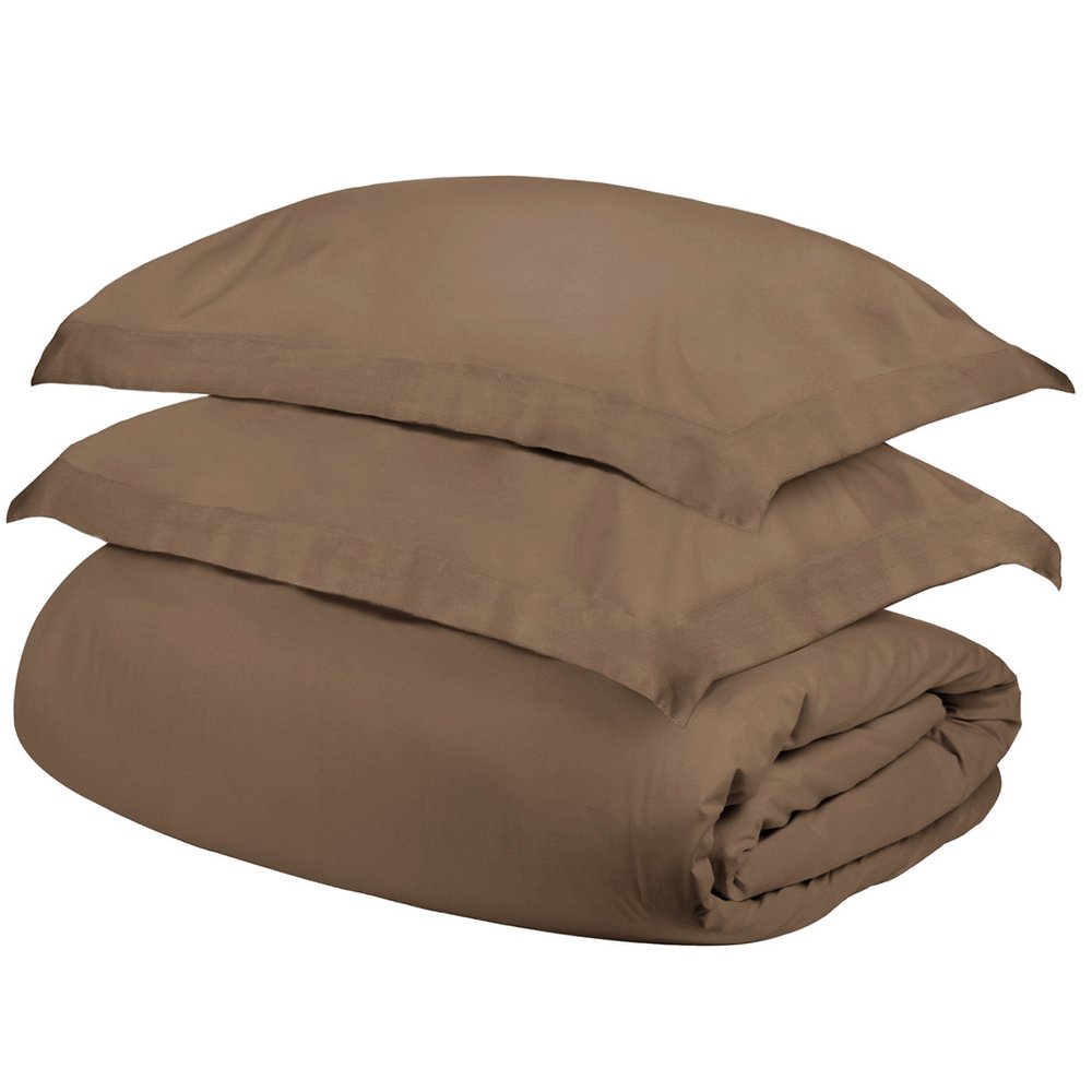 Taupe Twin Cotton Washable Duvet Cover Set HomeRoots