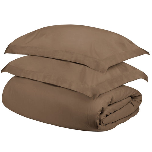 Taupe Twin Cotton Washable Duvet Cover Set HomeRoots