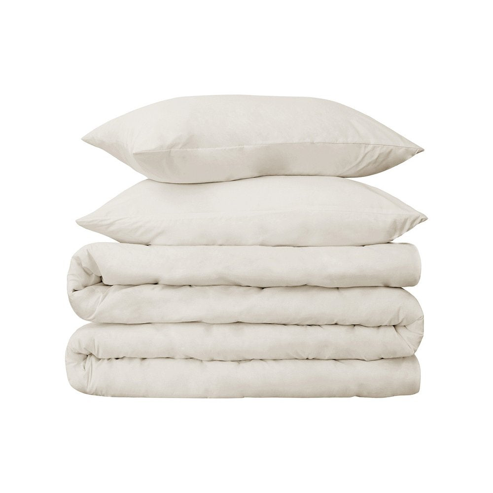 Ivory Queen Cotton Blend 650 Thread Count Washable Duvet Cover Set HomeRoots