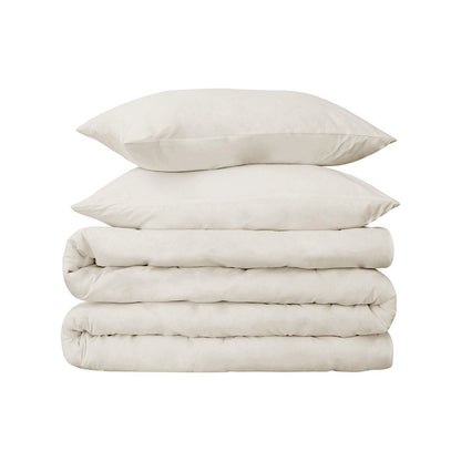 Ivory Queen Cotton Blend 650 Thread Count Washable Duvet Cover Set HomeRoots