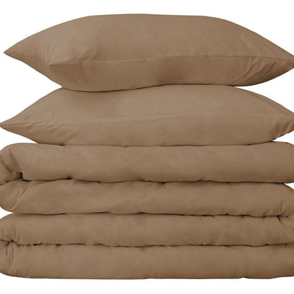 Taupe Queen Cotton Washable Duvet Cover Set HomeRoots