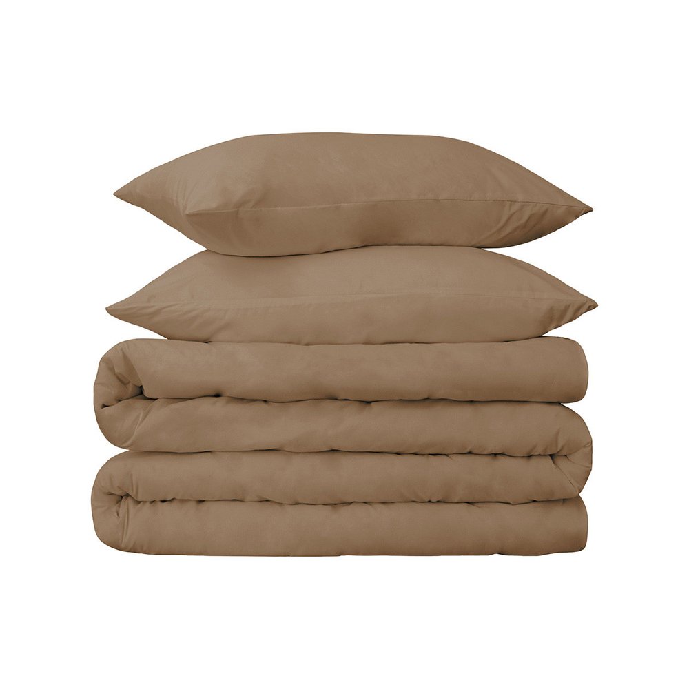Taupe Queen Cotton Washable Duvet Cover Set HomeRoots