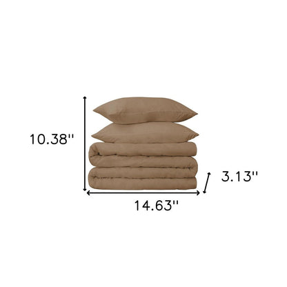 Taupe Queen Cotton Washable Duvet Cover Set HomeRoots