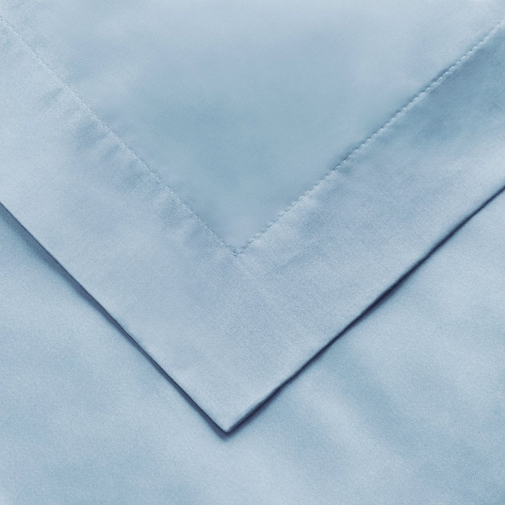 Baby Blue Twin Cotton Washable Duvet Cover Set With Sham — view 2