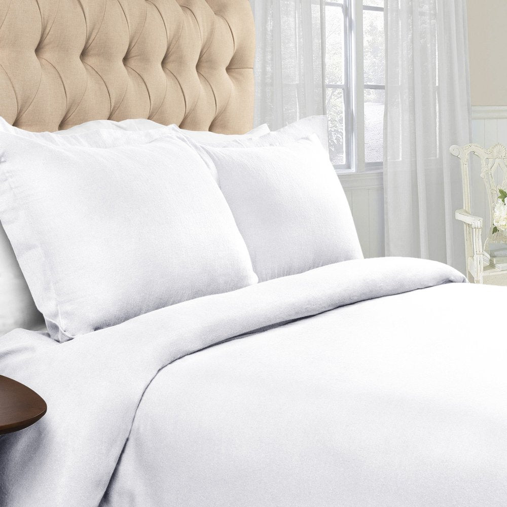 White Queen Cotton Blend 0 Thread Count Washable Duvet Cover Set HomeRoots
