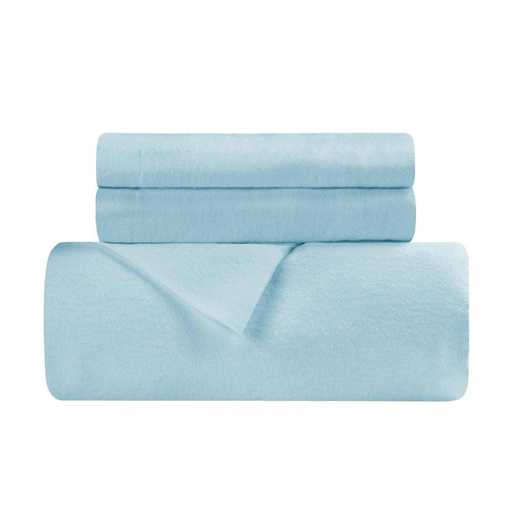 Light Blue King Cotton Blend 0 Thread Count Washable Duvet Cover Set HomeRoots
