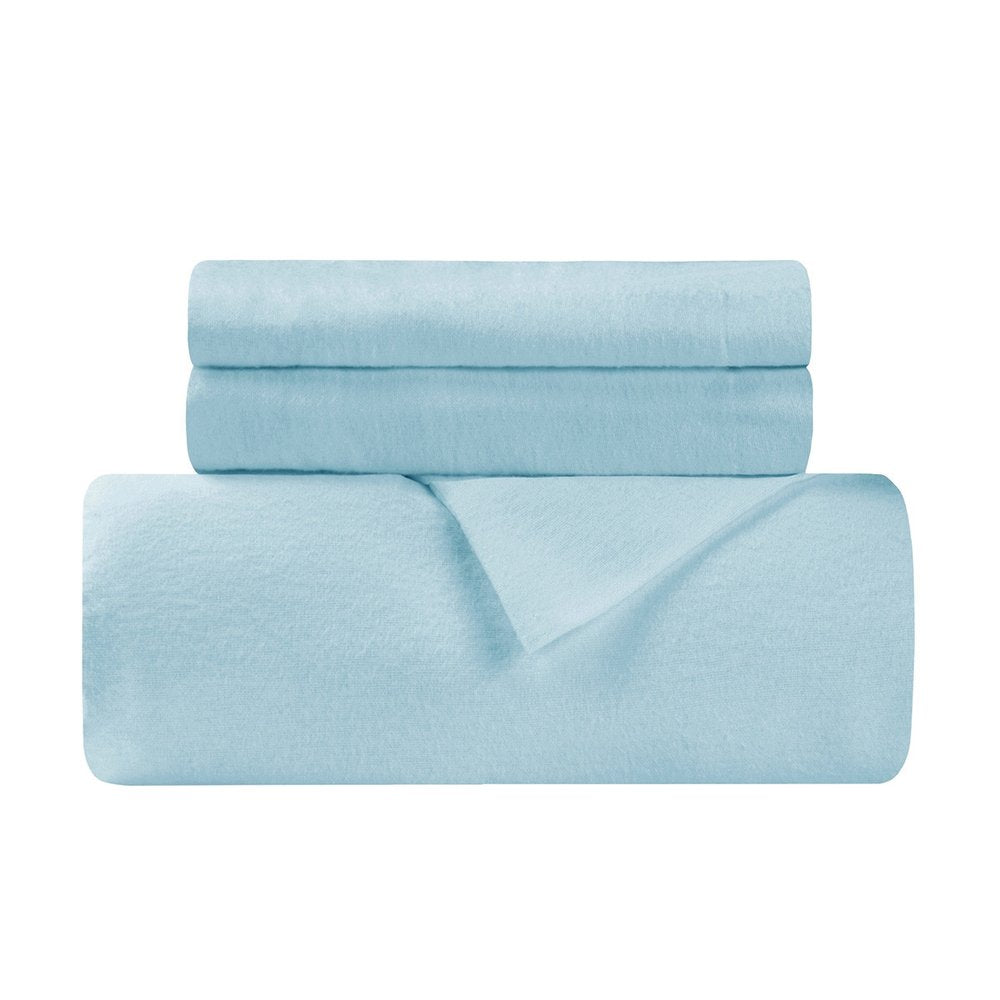 Light Blue King Cotton Blend 0 Thread Count Washable Duvet Cover Set HomeRoots