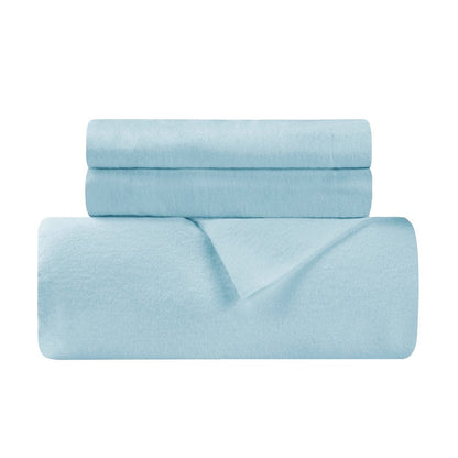 Light Blue King Cotton Blend 0 Thread Count Washable Duvet Cover Set HomeRoots