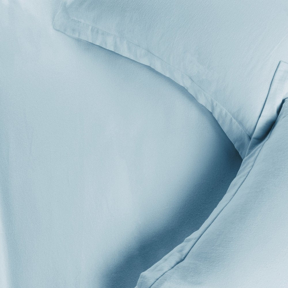 Light Blue King Cotton Blend 0 Thread Count Washable Duvet Cover Set HomeRoots