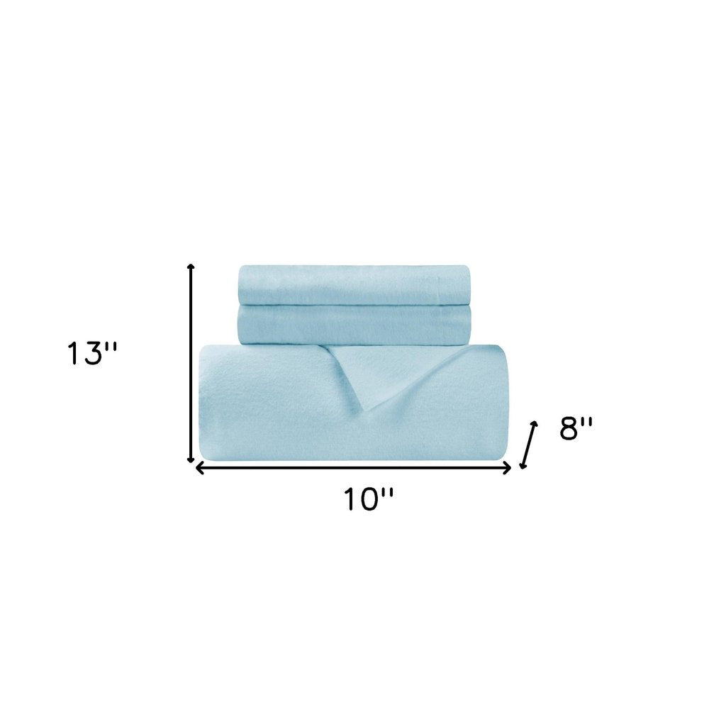 Light Blue King Cotton Blend 0 Thread Count Washable Duvet Cover Set HomeRoots