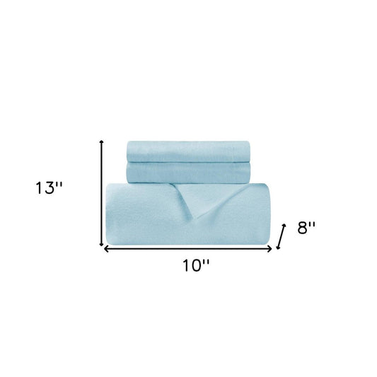 Light Blue King Cotton Blend 0 Thread Count Washable Duvet Cover Set HomeRoots