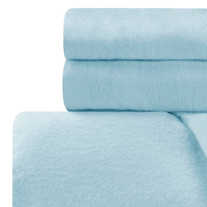 Light Blue King Cotton Blend 0 Thread Count Washable Duvet Cover Set