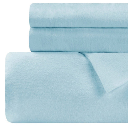 Light Blue King Cotton Blend 0 Thread Count Washable Duvet Cover Set