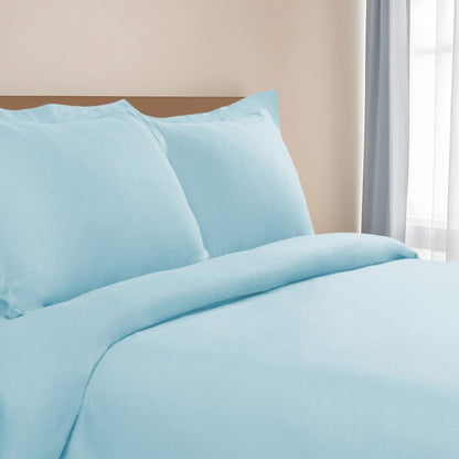 Light Blue King Cotton Blend 0 Thread Count Washable Duvet Cover Set HomeRoots