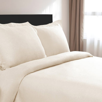 Ivory Twin Cotton Blend 0 Thread Count Washable Duvet Cover Set HomeRoots