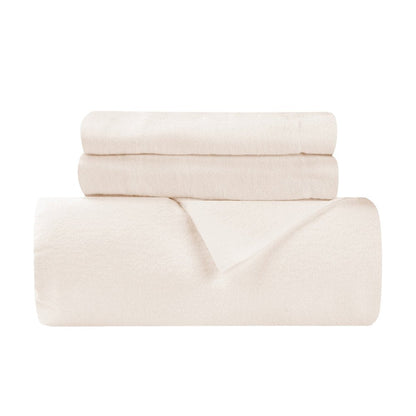 Ivory Twin Cotton Blend 0 Thread Count Washable Duvet Cover Set HomeRoots