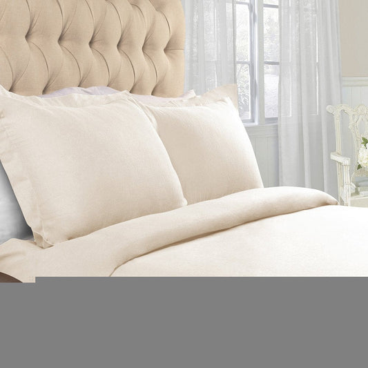 Ivory Twin Cotton Blend 0 Thread Count Washable Duvet Cover Set HomeRoots
