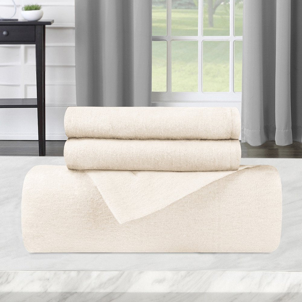 Ivory Twin Cotton Blend 0 Thread Count Washable Duvet Cover Set HomeRoots