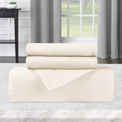 Ivory Twin Cotton Blend 0 Thread Count Washable Duvet Cover Set HomeRoots
