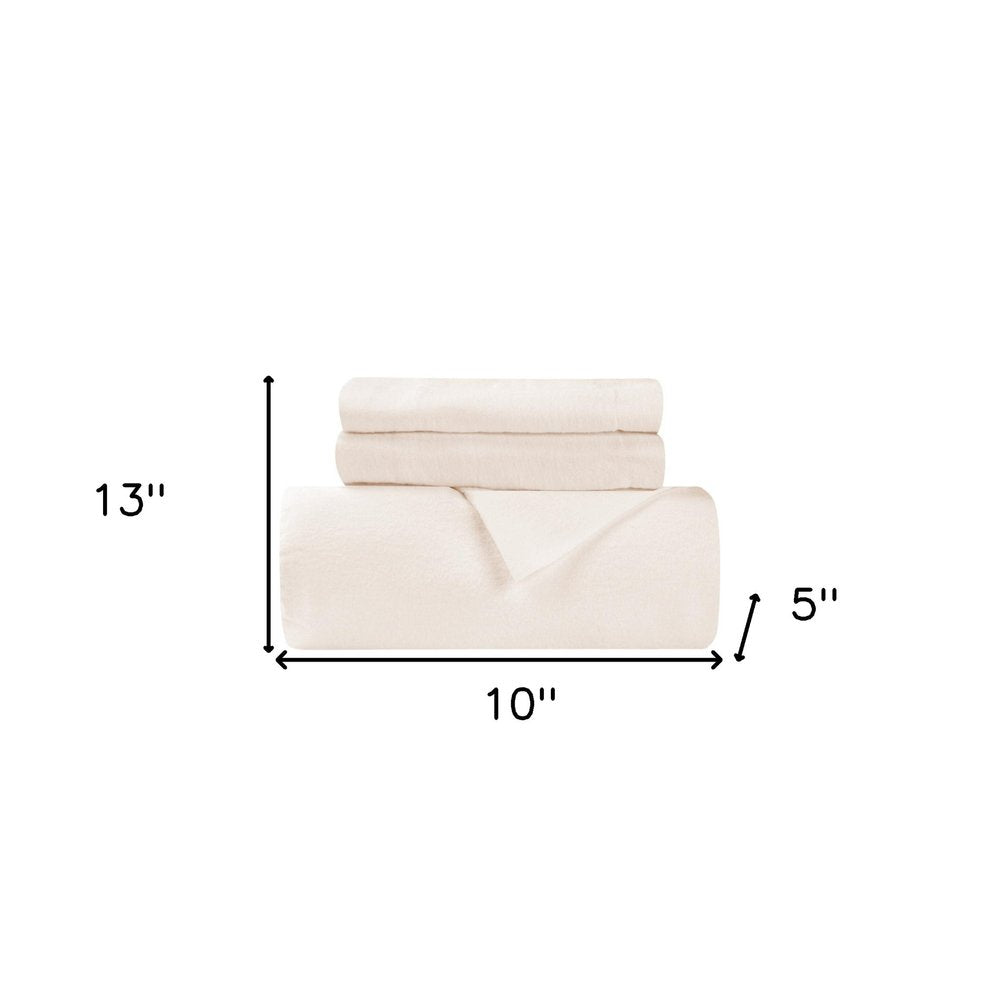 Ivory Twin Cotton Blend 0 Thread Count Washable Duvet Cover Set HomeRoots