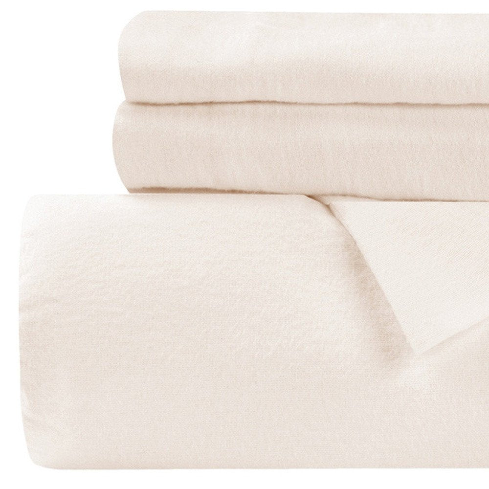 Ivory Twin Cotton Blend 0 Thread Count Washable Duvet Cover Set HomeRoots