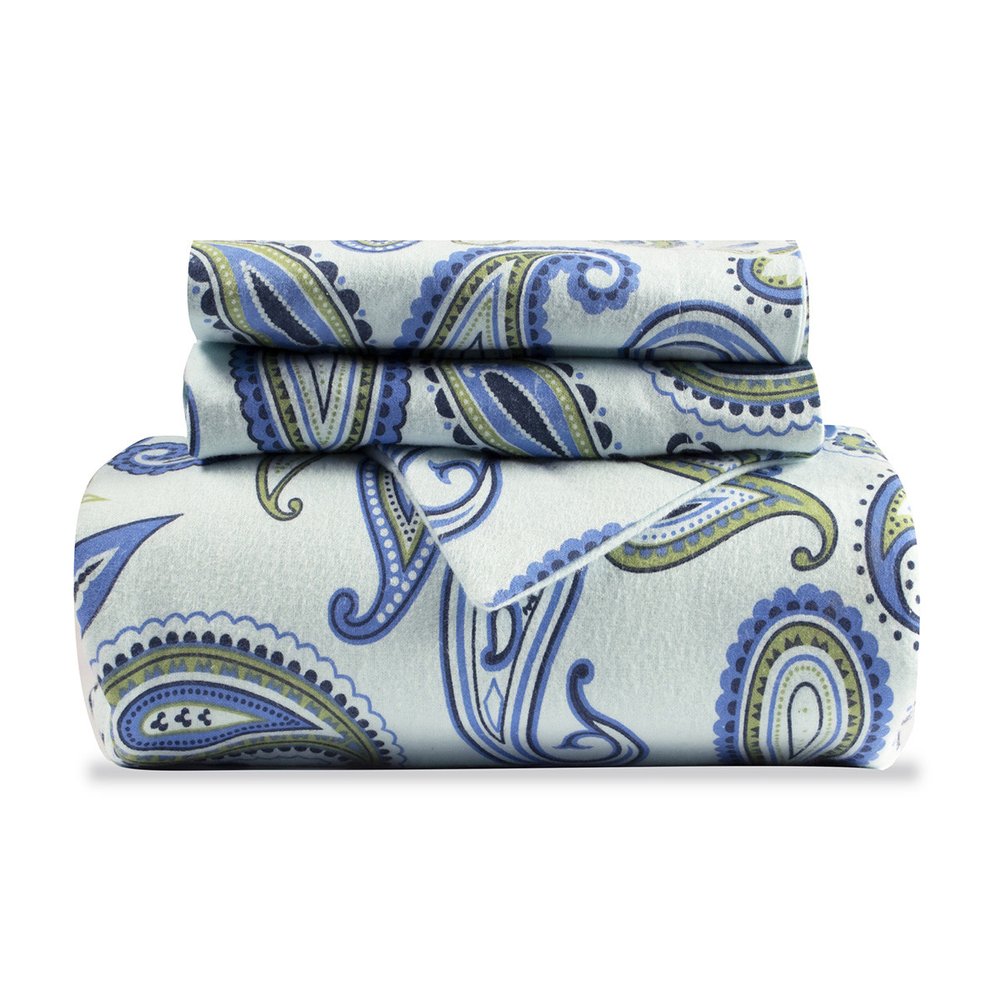 Blue and Green Queen Cotton Blend 0 Thread Count Washable Duvet Cover Set HomeRoots
