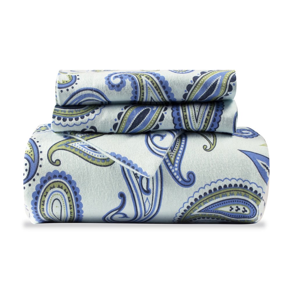 Blue and Green Queen Cotton Blend 0 Thread Count Washable Duvet Cover Set HomeRoots