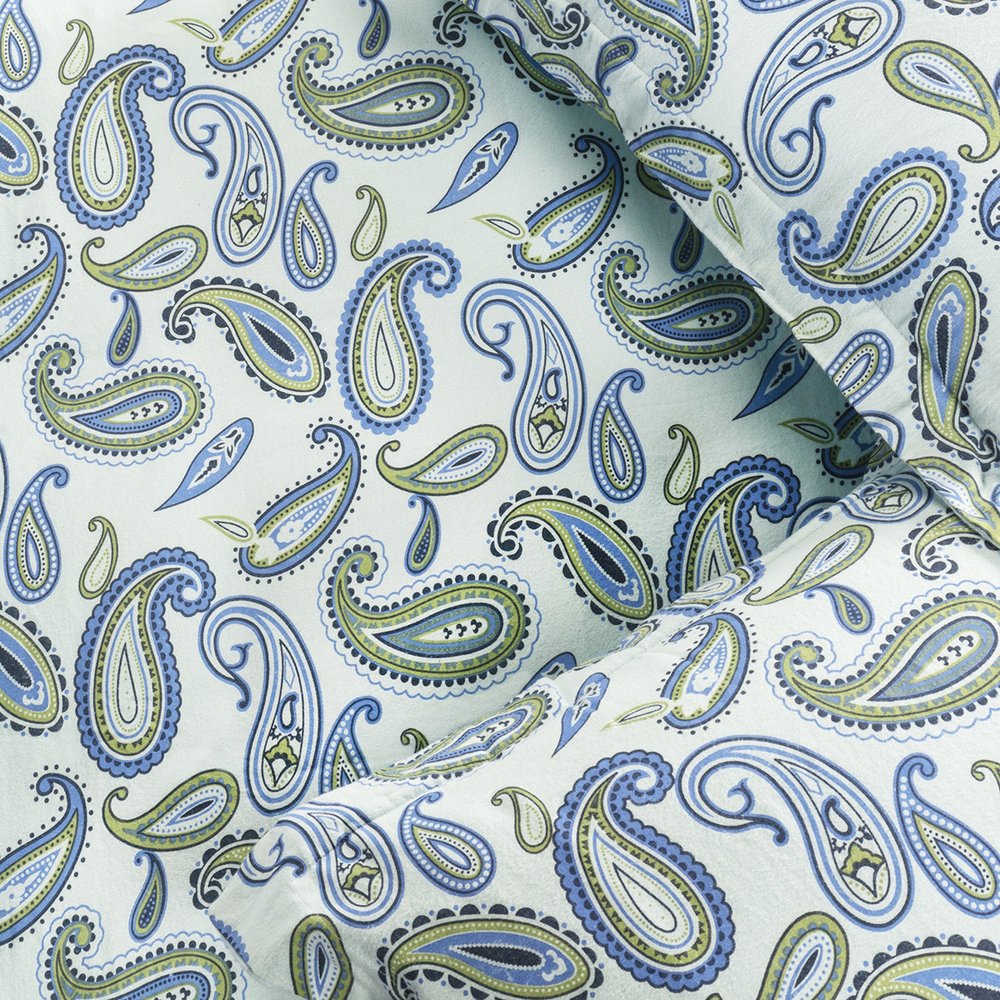 Blue and Green Twin Cotton Blend 0 Thread Count Washable Duvet Cover Set HomeRoots