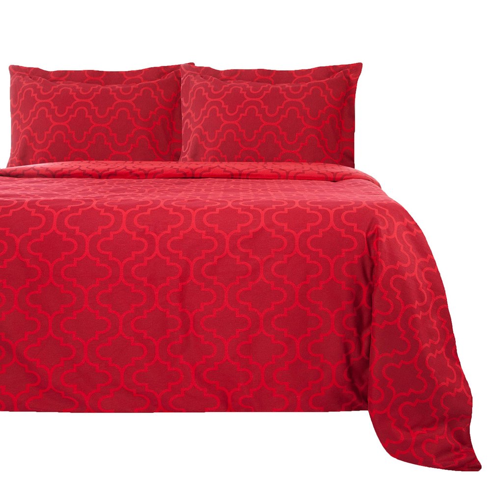 Burgundy King Cotton Blend Thread Count Washable Duvet Cover Set HomeRoots