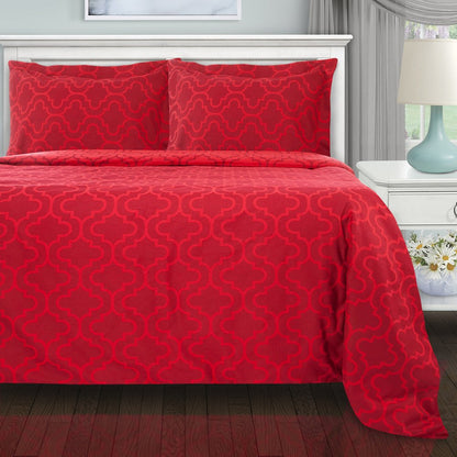 Burgundy King Cotton Blend Thread Count Washable Duvet Cover Set HomeRoots