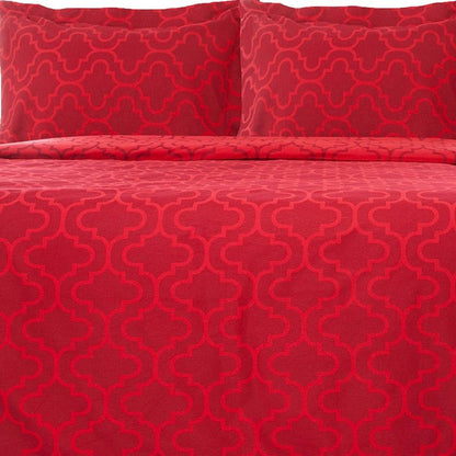 Burgundy King Cotton Blend Thread Count Washable Duvet Cover Set HomeRoots