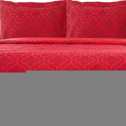 Burgundy King Cotton Blend Thread Count Washable Duvet Cover Set HomeRoots