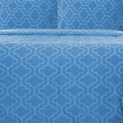 Light Blue King Cotton Blend Thread Count Washable Duvet Cover Set