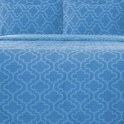 Light Blue King Cotton Blend Thread Count Washable Duvet Cover Set